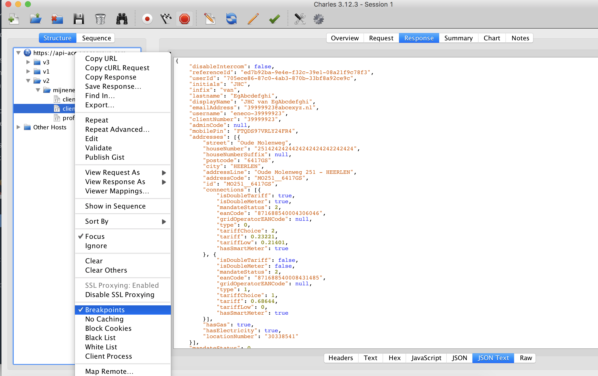Select breakpoints